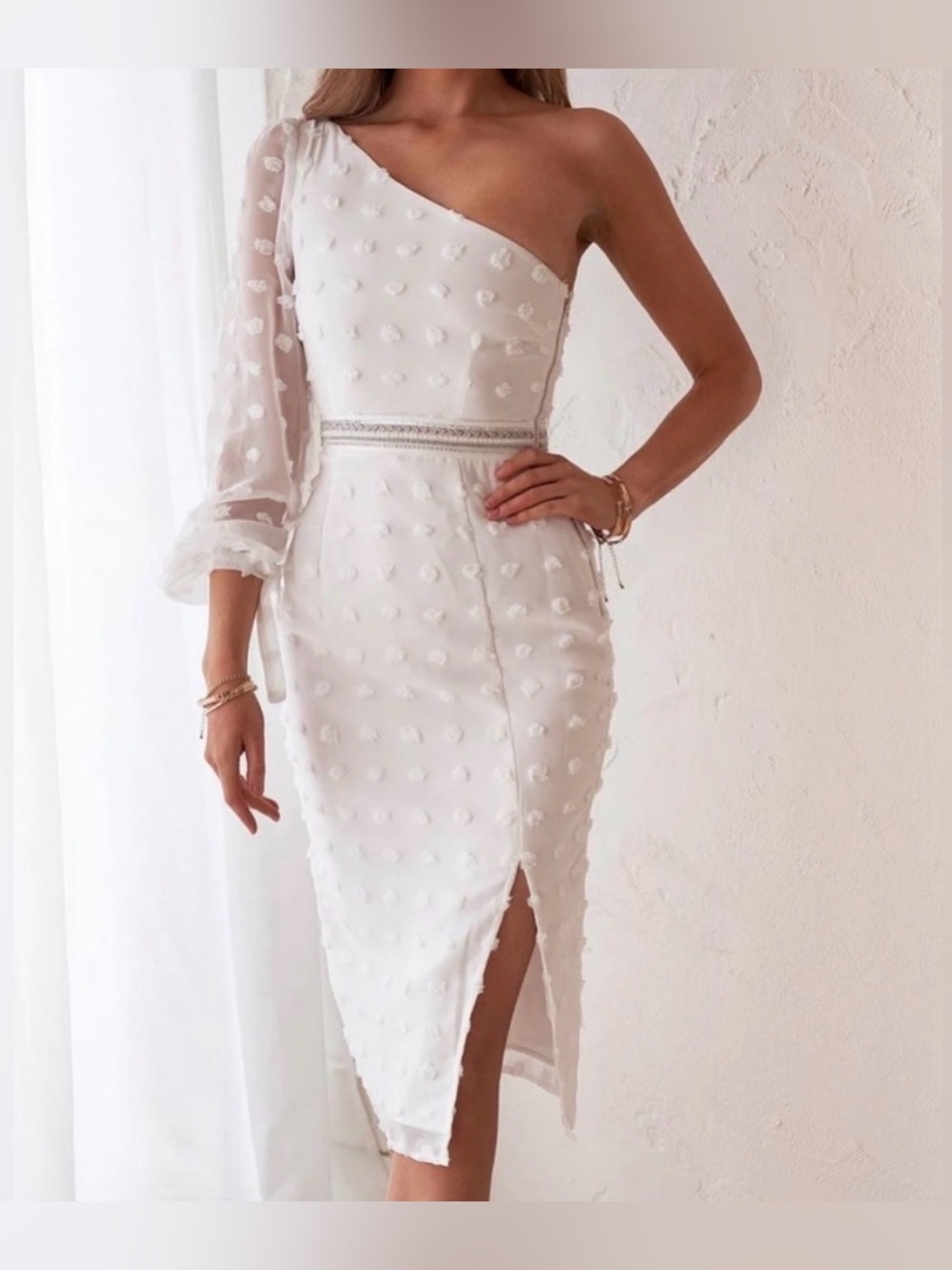 NWT JAUS Austraila White Midi Dress Size Small